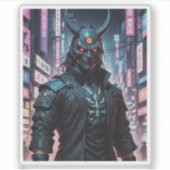 Sticker Cyberpunk Demon Samurai (Devant)