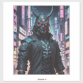 Sticker Cyberpunk Demon Samurai (Feuille)