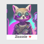 Sticker Cyberpunk Fox (Feuille)