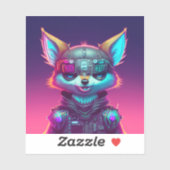 Sticker Cyberpunk Fox 2 (Feuille)