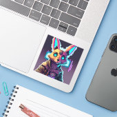 Sticker Cyberpunk Rabbit 3 (Ordinateur portable avec iPhone)