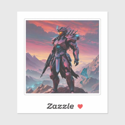 Sticker Cyborg Rouge Ninja Du Nord2 (Feuille)