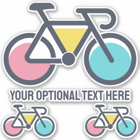 Sticker Cyclisme de texte personnalisé (Devant)