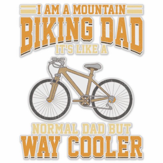Sticker Cyclisme Papa VTT Comme Un Papa Normal (Devant)