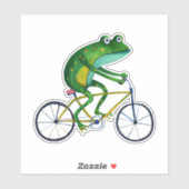 Sticker Cycliste de grenouille (Feuille)