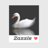 Sticker Cygne blanc sur noir (Feuille)