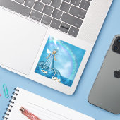 Sticker Cygnes Blanches Et Angel (Ordinateur portable avec iPhone)