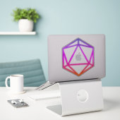 Sticker D20 Dés Colorés (Ordinateur portable sur le bureau)