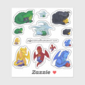 Sticker D20 Dragons (Feuille)