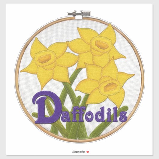 Sticker D est pour Daffodils Felt Look Flowers (Feuille)