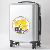 Sticker D est pour Daffodils Felt Look Flowers (Sur valise)