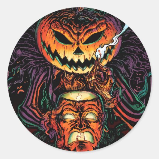 Sticker d’horreur ronde Lord O’Lanterns - Hallowee (Devant)