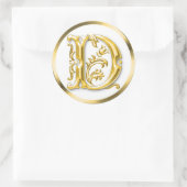 Sticker D rond initial en or (Sac)