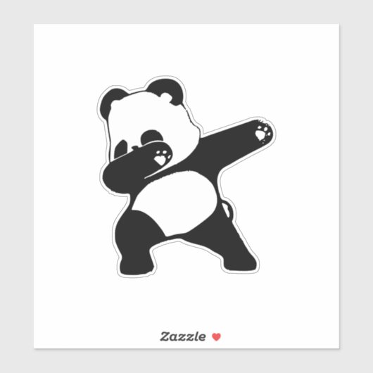 Sticker Dabbing Panda, Funny Panda dab dance (Feuille)