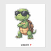 Sticker Dabbing Sea Turtle Amoureux des animaux Sauvez Les (Feuille)