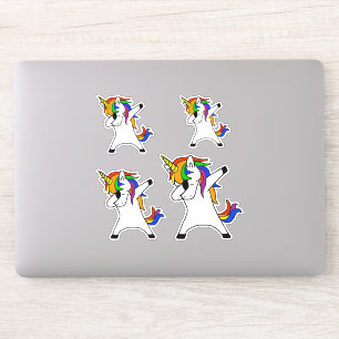 Sticker Dabbing Unicorn Arc-en-ciel