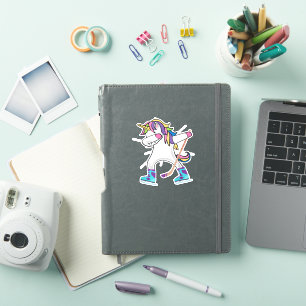 Sticker Dabbing Unicorn Avec Bâton De Hockey Unicorn Sport