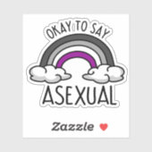 Sticker D'accord pour dire asexué (Feuille)