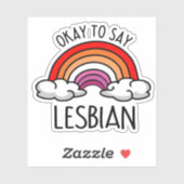 Sticker D'accord pour dire lesbienne (Feuille)
