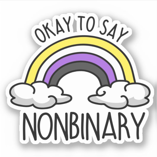 Sticker D'accord pour dire non binaire (Devant)