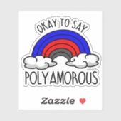 Sticker D'accord pour dire polyamoureux (Feuille)
