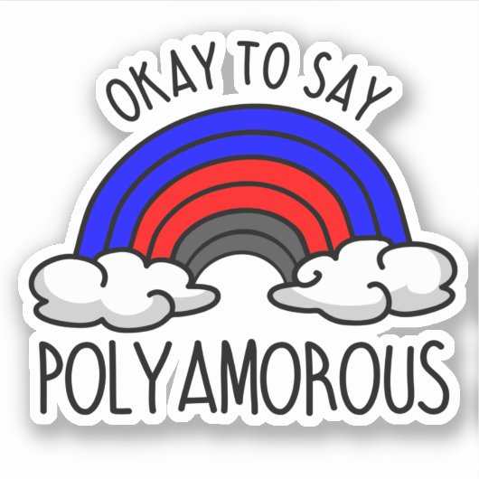 Sticker D'accord pour dire polyamoureux (Devant)