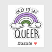 Sticker D'accord pour dire queer (Feuille)