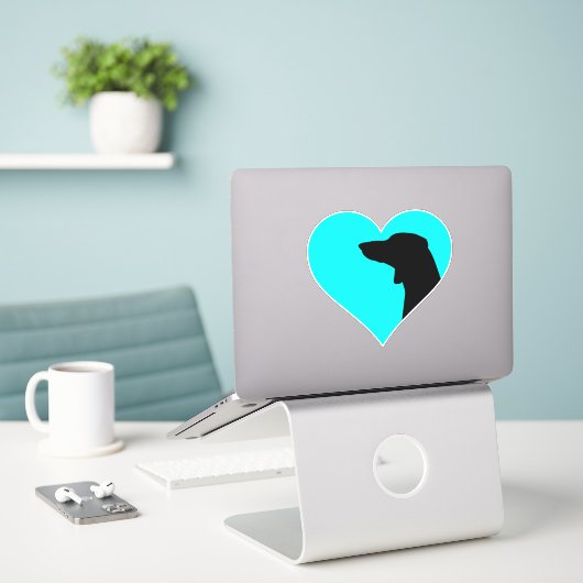 Sticker Dachshund (Ordinateur portable sur le bureau)