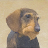 Sticker Dachshund (À poils durs) Peinture Chien Art origin (Devant)