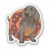 Sticker Dachshund avec Donut (Recto)