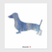Sticker Dachshund bleu (Feuille)