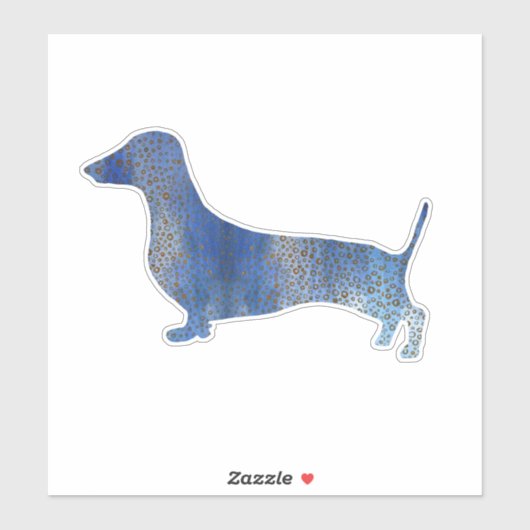 Sticker Dachshund bleu (Feuille)