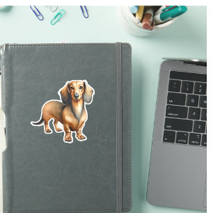 Sticker Dachshund brun domestique