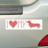 Sticker Dachshund Bumper (En voiture)