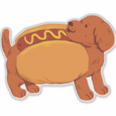 Sticker Dachshund Chien en costume hot chien Custom-Cut Vi (Devant)