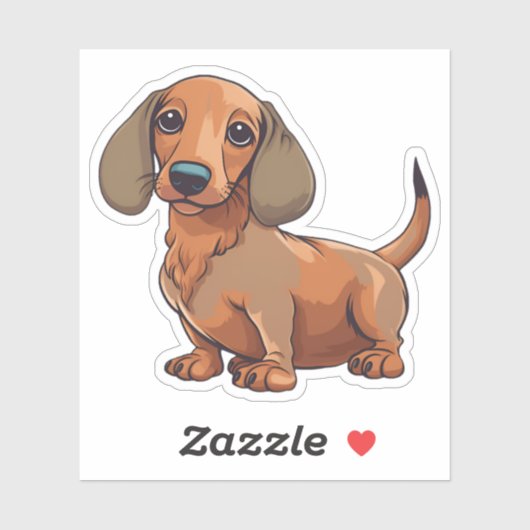Sticker Dachshund Chien mignonne (Feuille)