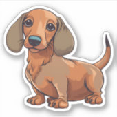 Sticker Dachshund Chien mignonne (Devant)