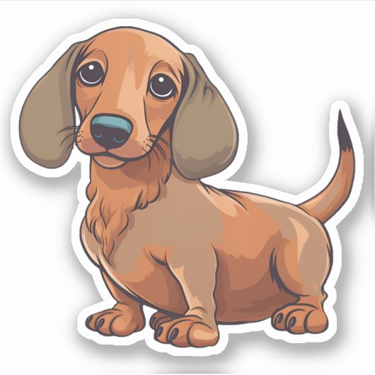 Sticker Dachshund Chien mignonne (Devant)