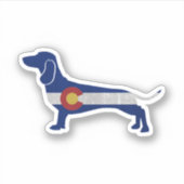 Sticker Dachshund Chien race Colorado Drapeau Silhouette (Devant)