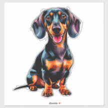 Dachshund de dessin animé coloré