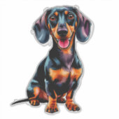 Sticker Dachshund de dessin animé coloré (Devant)