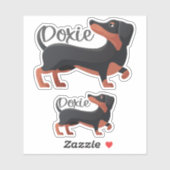 Sticker Dachshund Dog Love (Feuille)