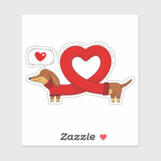 Sticker Dachshund et coeur