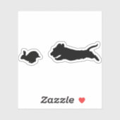 Sticker Dachshund et Rabbit (Feuille)