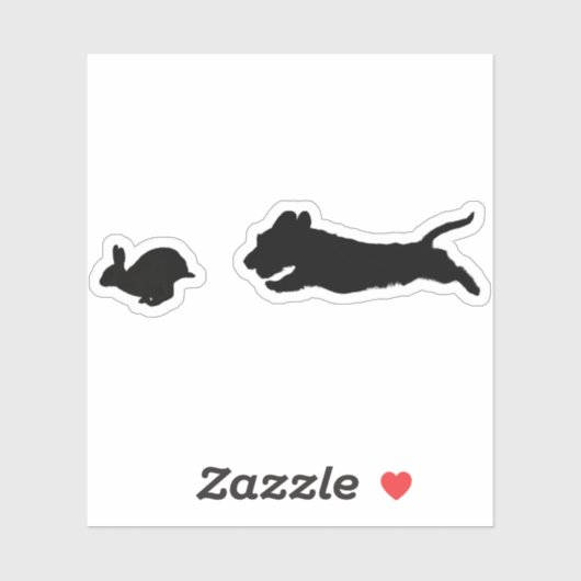 Sticker Dachshund et Rabbit (Feuille)