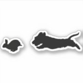 Sticker Dachshund et Rabbit (Devant)