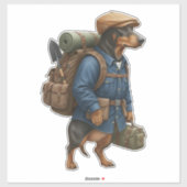 Sticker Dachshund Hiker  (Feuille)
