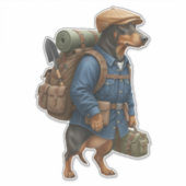 Sticker Dachshund Hiker  (Devant)