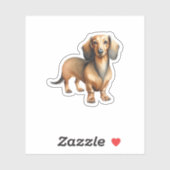 Sticker Dachshund Marron Animal  (Feuille)