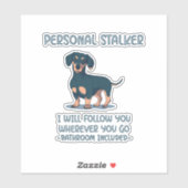 Sticker Dachshund Personal Stalker (Feuille)